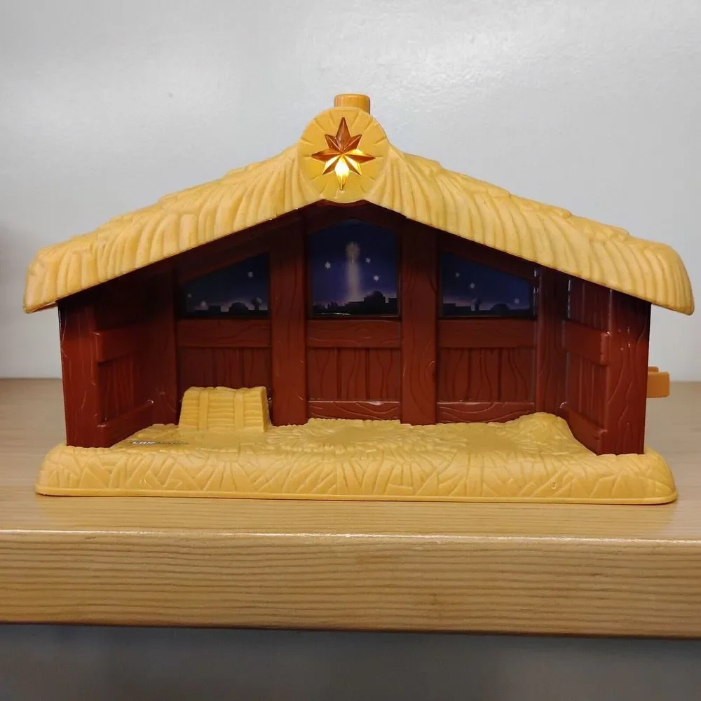 Fisher Price Little People Christmas Nativity Creche/Manger/Stable‎ ONLY 2002